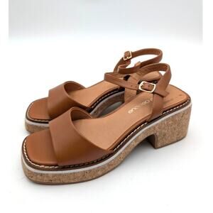 André Assous Louise Featherweights Sandal Women's Cognac Size US6.5M EU37